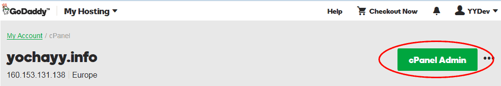 כניסה ל-Cpanel באחסון Godaddy