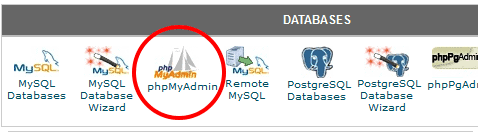כניסה ל-phpMyAdmin בשרת האחסון