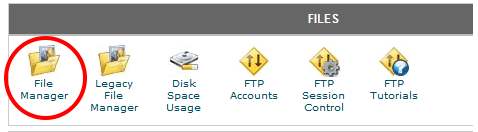 כניסה ל-File Manager בשרת האחסון
