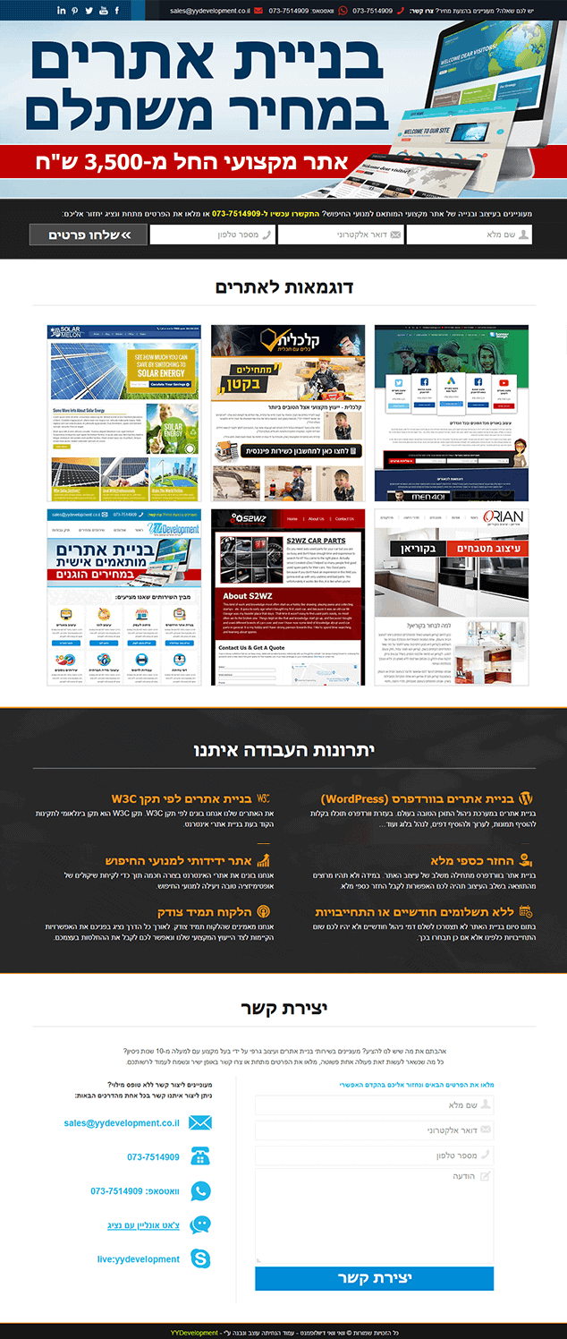 דוגמא לדף נחיתה בגודל מלא