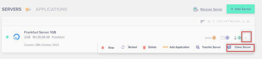 clone-cloudways-server שכפול שרת אחסון בקלאודוויז