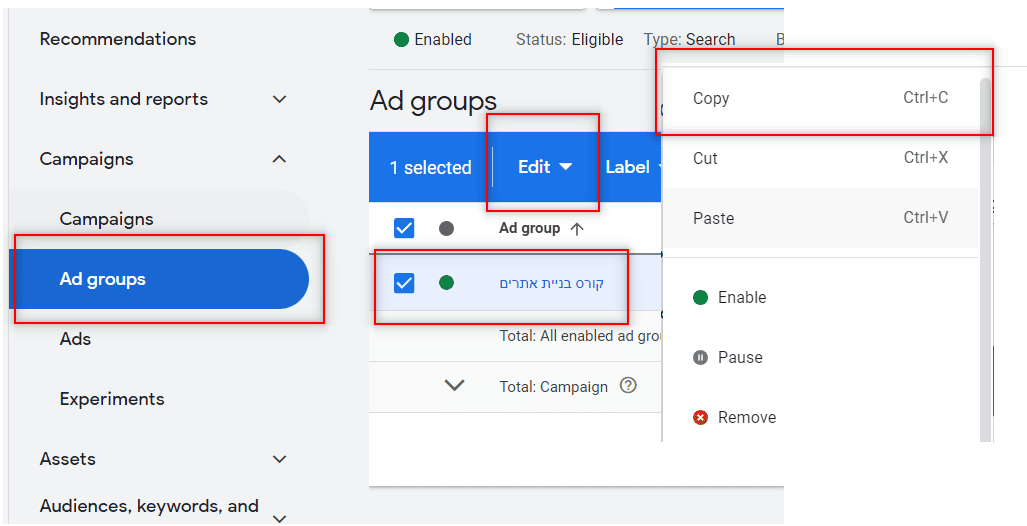 שכפול מודעות בגוגל Ads