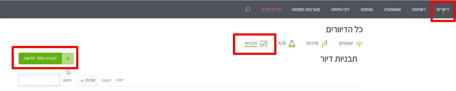 יצירת תבנית מייל ברב מסר